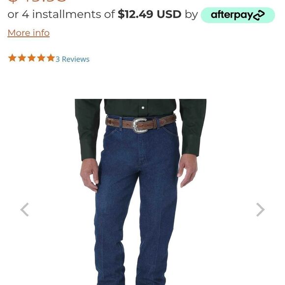 Wrangler 42x32 Blue Slim Straight Jeans with Classic Stitching - Picture 8 of 11